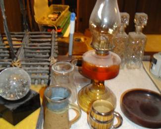 Oil lamp and misc.