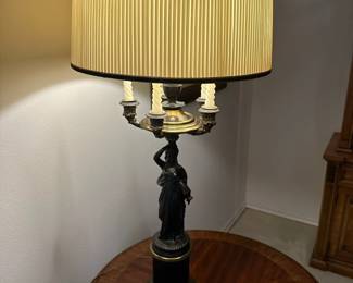 Antique lamp with shade 