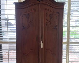 French Provincial walnut & cherry armoire, set of 2, circa 1845. Can be sold together or separately 