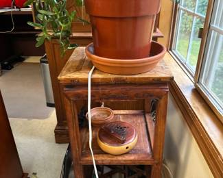 Side table, jade plant