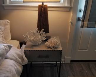 West Elm end table; faux coral