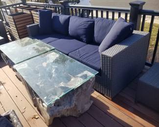Patio couch by modway furniture with navy Sunbrella cushions