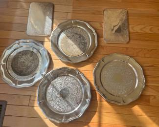 Silver plated serving ware - chargers set of 12