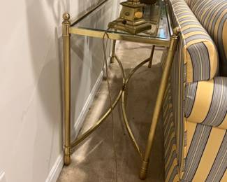 Brass sofa table 53l x 15w x 27h