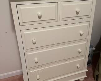 White Tall Dresser - 33w x 19d  x 44h