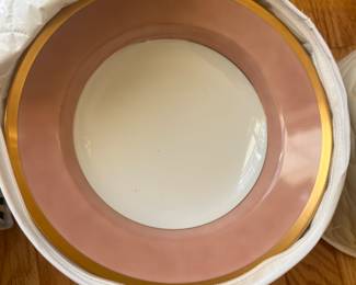 Pink white and gold china - Fitz and Floyd