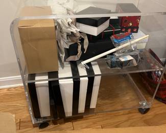 Lucite table 27l x 16w x 26h