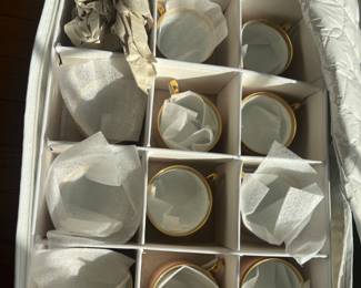 Pink white and gold mugs - Fitz and Floyd 