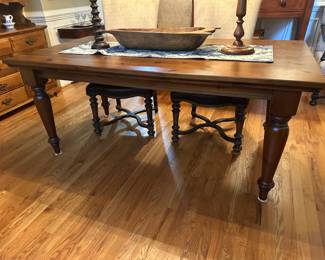 Farmhouse style pine harvest dining table