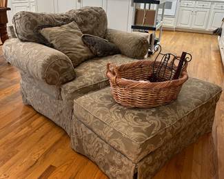 Hickory Chair oversized lounge with ottoman