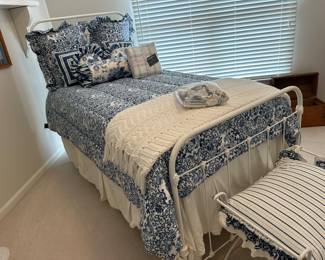 Antique cast iron twin bed