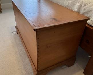 Antique blanket chest with exposed dovetails