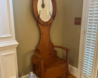 Vintage halltree with lift up storage seat