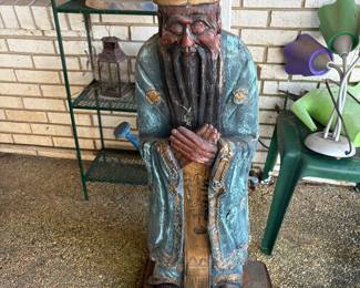 Hand carved wooden statue 