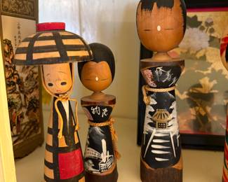 Japanese wooden figurines 