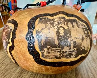 Hand crafted carved gourd pocketbooks