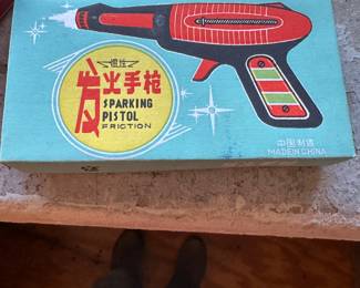 China MF 116 Space Ray Gun " Sparkling Pistol" tin space gyro toy.
