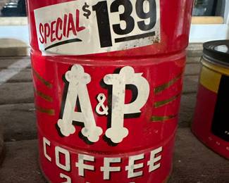 Vintage Advertising A & P Coffee Tin 1950s