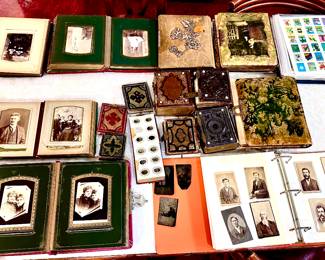 Huge selection of antique tin types and photographs