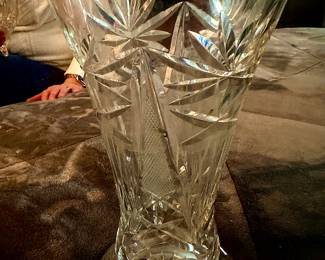 Cut glass vase