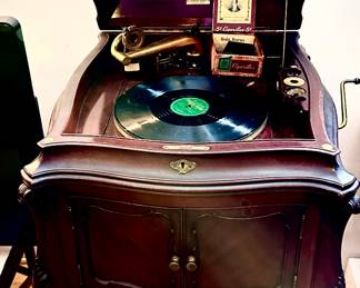 Early 1900’s phonograph signed Sterling Piano Company . Runs and plays.