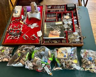 Ophthalmologist test kit and bitterly bags full of novelties