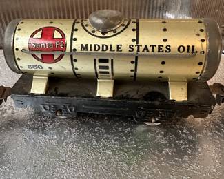 Marx 553 Santa Fe Middle States Oil Tank Car, a toy train car