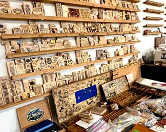 All kinds of stamps and a collection of different type sets.