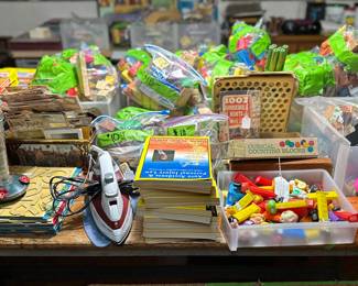 Game part? blocks, dice, play money , leggos. checkers , chest .. . and on and on and on !