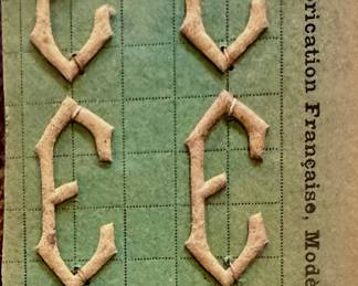 1920s French embroidery letters