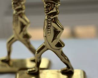 Brass door stop of Hessian soldier from Virginia Metal Crafters, two available and can be used as bookends.
