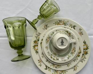 Royal Doulton "Tonkin" set includes twelve of each large and small goblets.