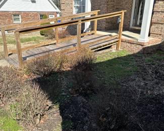 Wooden ramp for wheelchair 
