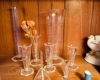 Vintage beakers and flasks