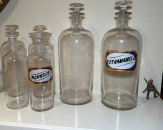 Vintage pharmacy bottles