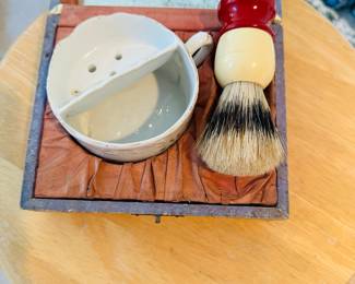 Collection old antique and vintage shaving mugs