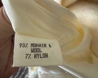 93% mohair and wool