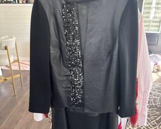 Black Leather / Sequin Jacket & Dress