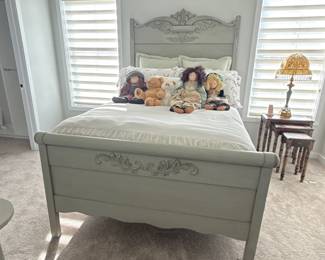 Silver Grey Painted / Distressed Full Size Girls Bed Frame