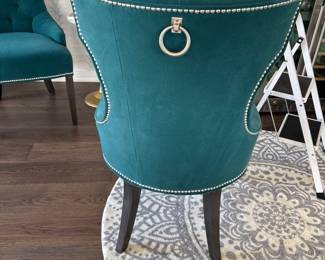 Ethan Allen Passport Collection Nailhead Wingchair - Teal