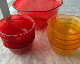 Blenko/Kanawha Amberina glass bowls