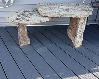 slate outdoor bench