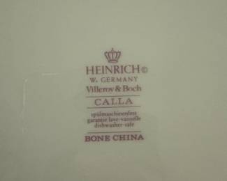 Villeroy & Boch "Calla" Bone China Dinnerware Set Heinrich W. Germany