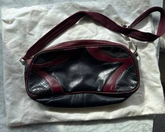 PRADA Black Leather Vitello Drive Pochette Bowler Shoulder Bag