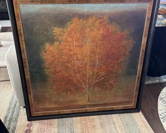 framed painting of a tree in Autumn