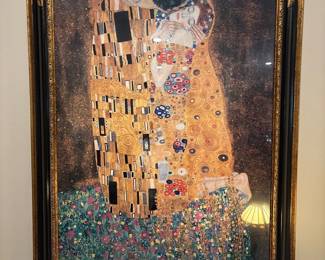 Gustav Klimt's "The Kiss" (Reproduction)