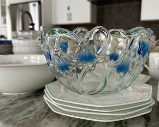 Mikasa Bluebells Floral Glass Bowl
