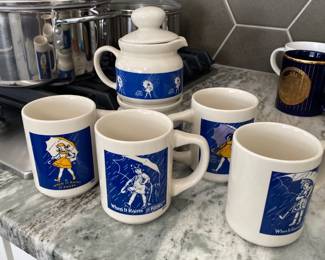 1921 Vintage Morton Salt Coffee Mugs
