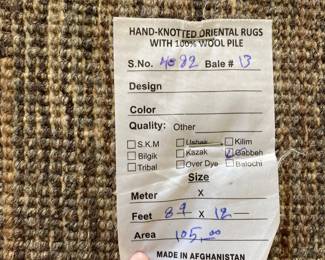 Hand Knotted Oriental Rugs - 100% Wood Pile