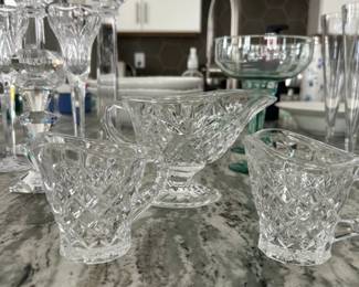 Bohemia Lead Crystal Creamer and Sugar Bowl set